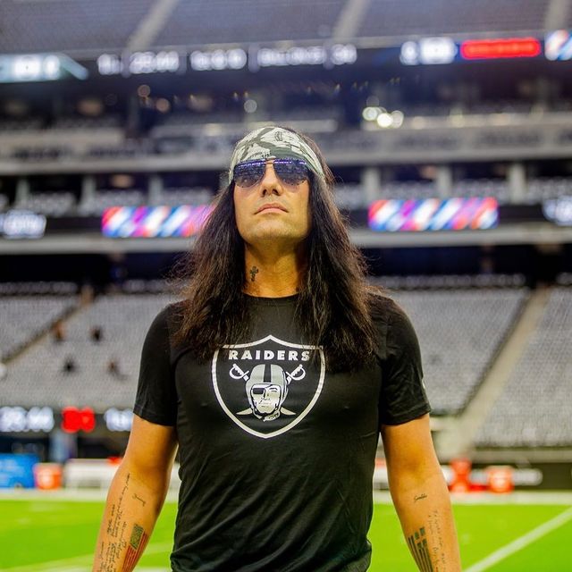 Criss Angel in stadium filming