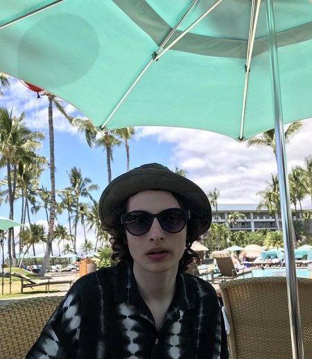 A picture of Finn Wolfhard in his vacation.
