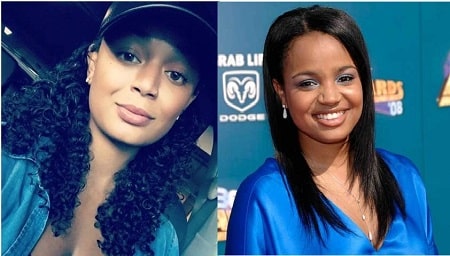 A picture of Kyla Wayans(left) who was confused with Kyla Pratt(right).