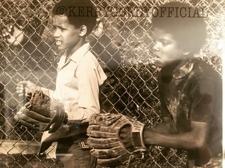 Childhood picture of Kerry Gordy and Michael Jackson.