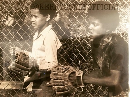 Childhood picture of Kerry Gordy and Michael Jackson.