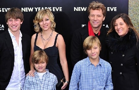 Romeo Jon Bongiovi with his family on New Year's Eve.