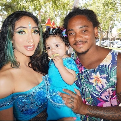 Jessica Kyzer's ex-partner Corde Broadus with Soraya Love and his daughter Elleven Love.