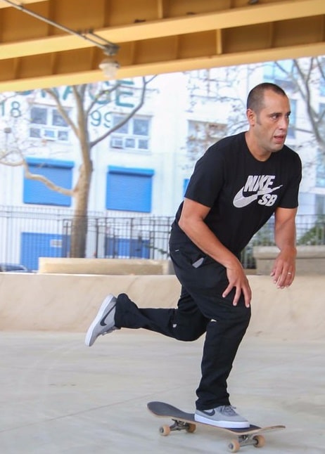 A picture of Steve Rodriguez skating.