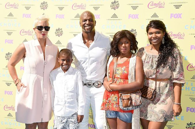 Terry Crews with his wife, Rebecca King Crews, and their children.