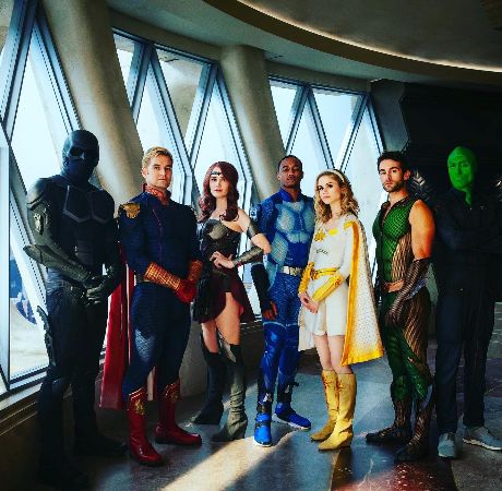 Photo of Antony Starr along with The Boys cast member.