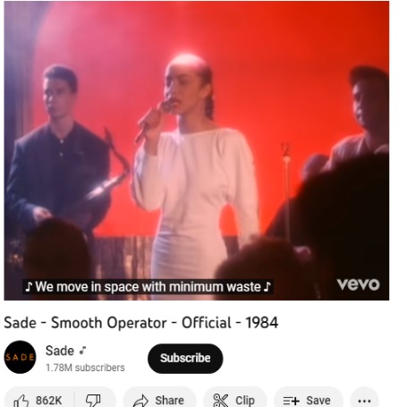 Sade Smooth Operator song.