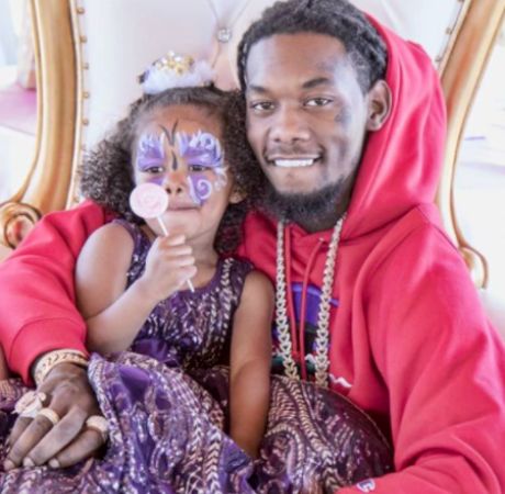 Kalea Cephua with her rapper father, Kiari Kendrell Cephus aka Offset.