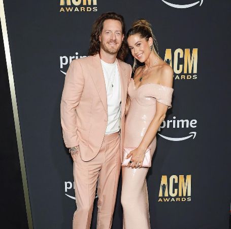 Tyler Hubbard and Hayley Stommel during the award function.
