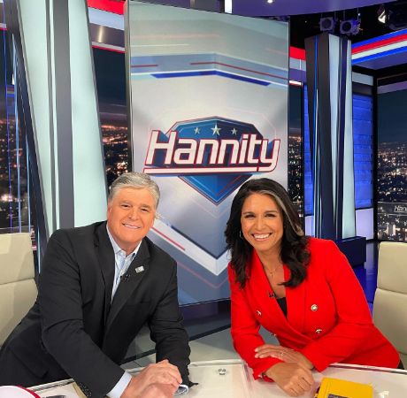 Sean Hannity with Tulsi Gabbard on the show Hannity.