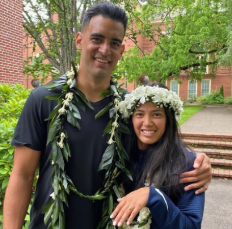 Marcus Mariota and his wife Kiyomi Cook tied the knot in 2021. 