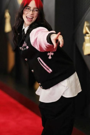 Billie Eilish walked the red carpet in a vintage Barbie-themed bomber jacket